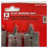 New Milwaukee 13 Piece Flat Boring Set 48-27-1520 1/4" Quick Change Hex Shank