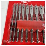 New Milwaukee 13 Piece Flat Boring Set 48-27-1520 1/4" Quick Change Hex Shank