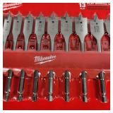 New Milwaukee 13 Piece Flat Boring Set 48-27-1520 1/4" Quick Change Hex Shank