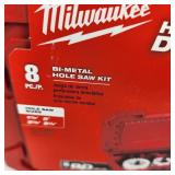 New Milwaukee 8 Piece Bi-Metal Hole Saw Kit 1-1/2" 2" 2 1/8" And 2 1/4" New Tooth Design