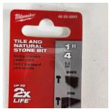 Lot Of Four New Milwaukee Tile And Natural Stone Bit 1/4" For Tile And Stone