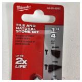 Lot Of Four New Milwaukee Tile And Natural Stone Bit 1/4" For Tile And Stone