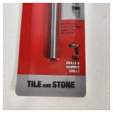 Lot Of Four New Milwaukee Tile And Natural Stone Bit 1/4" For Tile And Stone