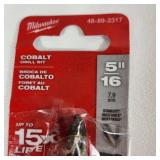 Lot Of Two Milwaukee Cobalt Drill Bits Damaged Packages 48-89-2317 5/16" And 48-89-2316 1/4"