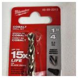 Lot Of Two Milwaukee Cobalt Drill Bits Damaged Packages 48-89-2317 5/16" And 48-89-2316 1/4"