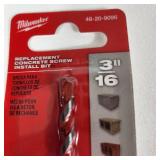 Lot Of Two New Milwaukee Drill Bits 48-20-9096 Concrete Screw And 48-20-9011 Carbide Hammer Drill Bit