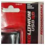 Milwaukee Red Lithium USB 3.0 Rechargeable Slide Focus Flashlight Open Package