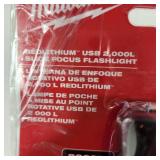 Milwaukee Red Lithium USB 3.0 Rechargeable Slide Focus Flashlight Open Package