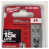 New Milwaukee Cobalt Step Drill Bit 48-89-9281 1/8"-1/2" 13 Hole Sizes