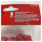 Lot Of Two New Milwaukee Items 5 Pack Case Rows For 2"-6" 1/4" Hex Bits And 5 Pack Case Rows For 1" 1/4" Hex Bits