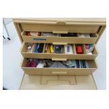 Vintage Fishing Tackle Box with Sewing Supplies