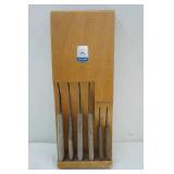 Flint Wall Mount Knife Holder and Knives