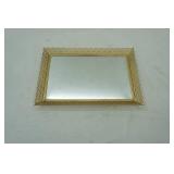 Vintage Gold Toned Metal Vanity Mirror 12"x 18"