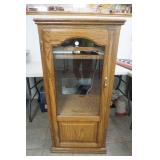 Glass Door Oak Cabinet