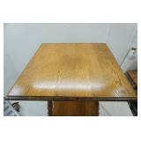 Oak Parlor Table with Brass Feet