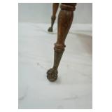 Oak Parlor Table with Brass Feet