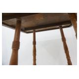 Oak Parlor Table with Brass Feet