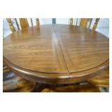 wooden dining room table & chairs