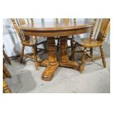 wooden dining room table & chairs