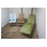 Lot of 4 aluminum lawn chairs