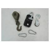 Hooks with Pulleys, Clevis, Carabiners
