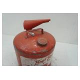 Vintage 6 gallon Galvanized Eagle Snogo Gas Can (full of gasoline)