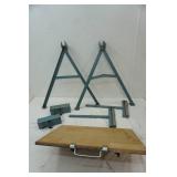 Portable/Collapsible Sawhorse with table and Rollers