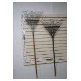 2 metal rakes