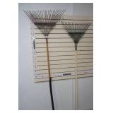 2 metal rakes