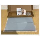 24 Inch Floating Shelves Set of 2, Modern Gray Solid Wood Wall Shelves