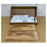 Axeman Floating Shelves, 2 Pack 8 Inch Deep Modern Solid Wood Wall Shelves for Storage, 24" W x 8" D x 1.6" H, Light Carbonized