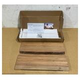 Floating Shelves for Wall Decor, Rustic Solid Elm Wood Wall Mounted,  24 Inch Set of 2, Natural