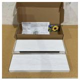 Axeman Floating Shelves, 2 Pack 8 Inch Deep Rustic Solid Wood Wall Shelves for Storage, 24" W x 8" D x 1.6" H, Distressed White