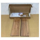 2PCS Natural Rustic Wooden Floating Shelves Wall Mounted