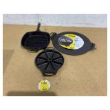 LOT OF 3 Lodge Cast Iron Pan