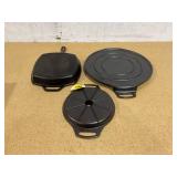 LOT OF 3 Lodge Cast Iron Pan