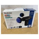 Brookstone Cordless Hot and Cold Percussion Deep Tissue Massager Gun, 6 Intensity Levels