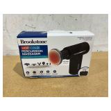 Brookstone Cordless Hot and Cold Percussion Deep Tissue Massager Gun, 6 Intensity Levels