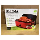 Aroma® 18Qt. Electric Roaster Oven with High Dome Lid, 8X Bonded Granite Enamel, New-Red (ART-718RH)