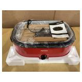 Aroma® 18Qt. Electric Roaster Oven with High Dome Lid, 8X Bonded Granite Enamel, New-Red (ART-718RH)