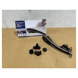 Brookstone Handheld Percussion Body Massager, 4 Vibration Modes, 5 Interchangeable Heads, Black