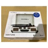 Victrola Venture Bluetooth Portable Mid-Century Modern Suitcase Record Player with 3-Speed Turntable & Built-in Speakers | Oak