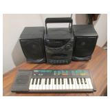 Cassette Boom Box and small keyboard