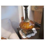 Hollywood Regency Amber Blown Glass