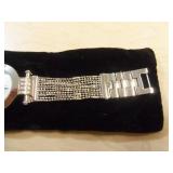 Burgi Ladies Crystal Diamond Accent and Mother of Pearl Watch