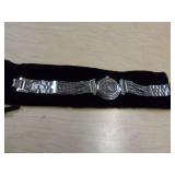 Burgi Ladies Crystal Diamond Accent and Mother of Pearl Watch