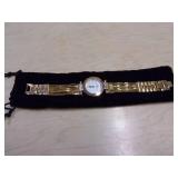 Burgi Ladies Crystal Diamond Accent and Mother of Pearl Watch