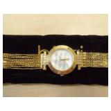 Burgi Ladies Crystal Diamond Accent and Mother of Pearl Watch