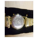 Burgi Ladies Crystal Diamond Accent and Mother of Pearl Watch