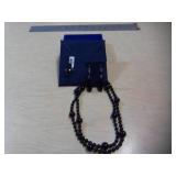 Black Agate Necklace, Ring and Earrings